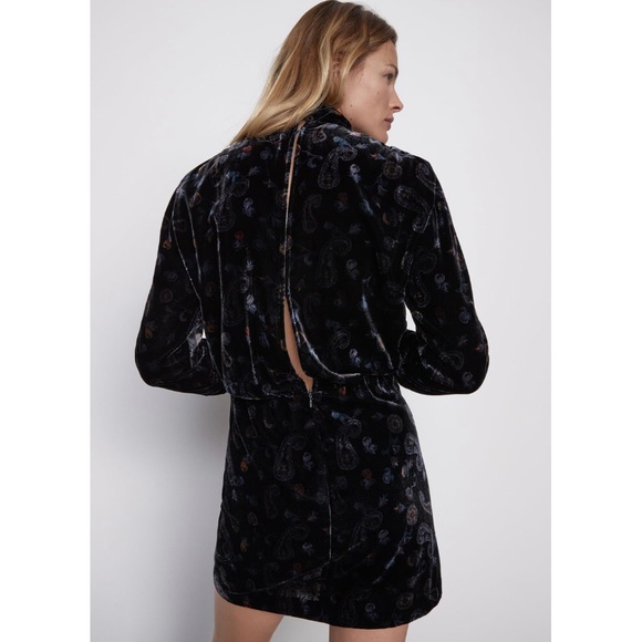 ZARA PRINTED VELVET DRESS - Picture 10 of 15
